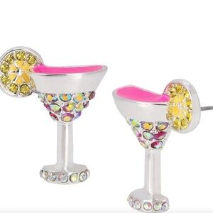 NEW - BETSEY JOHNSON Martini Glass Earrings